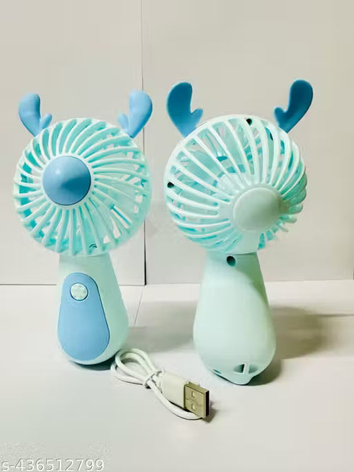 MINI HANDHELD PORTABLE FAN USB RECHARGEABLE BUILT-IN BATTERY OPERATED