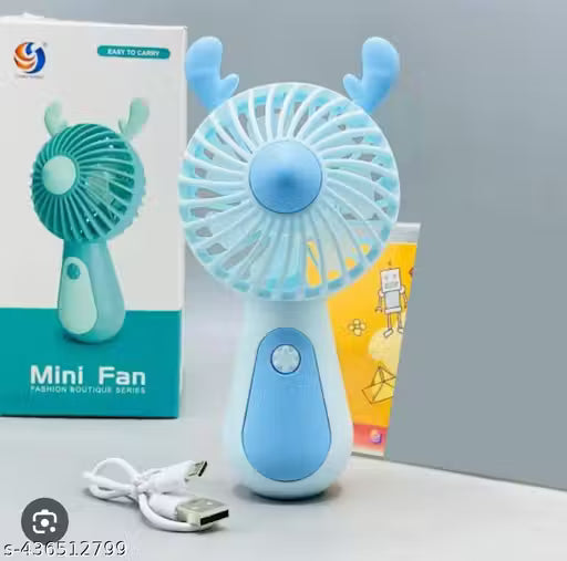 MINI HANDHELD PORTABLE FAN USB RECHARGEABLE BUILT-IN BATTERY OPERATED